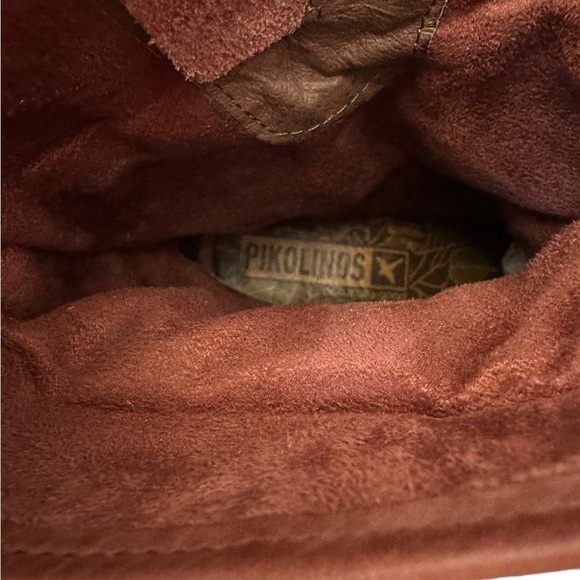 PIKOLINOS Soria Brown Two-Tone Leather Biker Boot Heeled - Picture 8 of 9